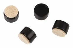 Certified Black Plastic Leg Tips With Felt, 1-in