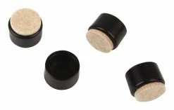 Certified Black Plastic Leg Tips With Felt, 7/8-in