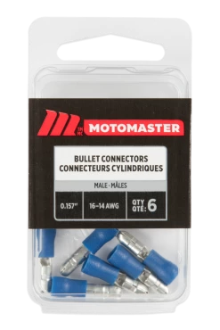Certified 16-14 AWG Automotive Male Bullet Connector, .157-in, 6-pk