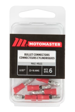 Certified 22-18 AWG Automotive Male Bullet Connector, .157-in, 6-pk