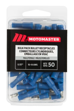 Certified 16-14 AWG Automotive Male/Female Bullet Connector, Bulk Pack, .157-in, 50-pk
