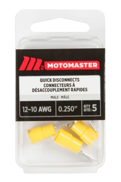 Certified 12-10 AWG Automotive Male Quick Disconnect, .250-in, 5-pk