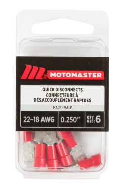 Certified 22-18 AWG Automotive Male Quick Disconnect, .250-in, 6-pk
