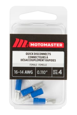 Certified 16-14 AWG Automotive Female Quick Disconnect, .110-in, 4-pk