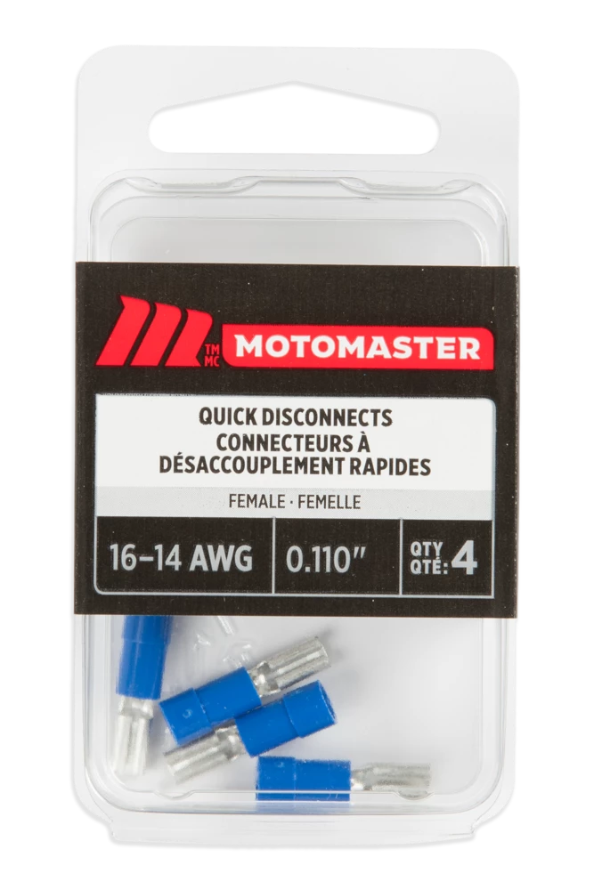 Certified 16-14 AWG Automotive Female Quick Disconnect, .110-in, 4-pk