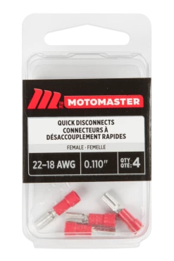 Certified 22-18 AWG Automotive Female Quick Disconnect, .110-in, 4-pk