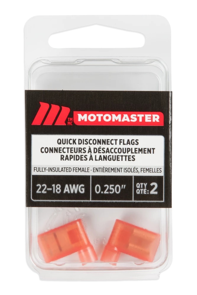Certified 22-18 AWG Female Flag Disconnect, .250-in, 2-pk
