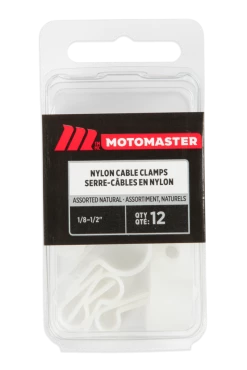 Certified Automotive Cable Clamps, Natural, Assorted, 12-pk