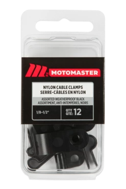 Certified Automotive Cable Clamps, Black, Assorted, 12-pk