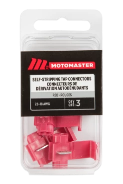 Certified 22-18 AWG Self-Stripping Tap Connector, 3-pk